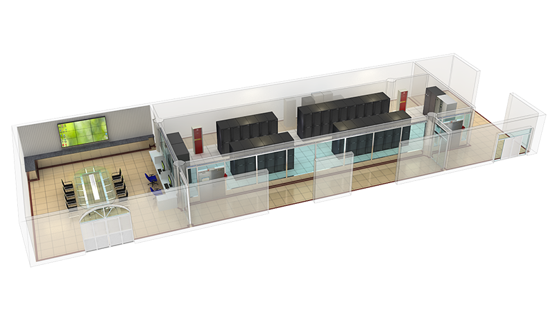 定制 服务器 机房 轴侧效果图指挥大厅 中控室效果图3d建模